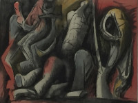 Henry Moore.  Inglaterra 1898-1986. Four ideas for sculpture, litografía, 45 x 58 cms. 1972